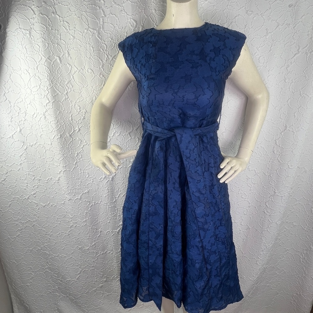 Abbey Glass Olivia Dress Navy Organza - Picture 7 of 12